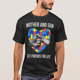 T-shirt Mère Et Fils Meilleurs Amis De La Vie Autisme Mama