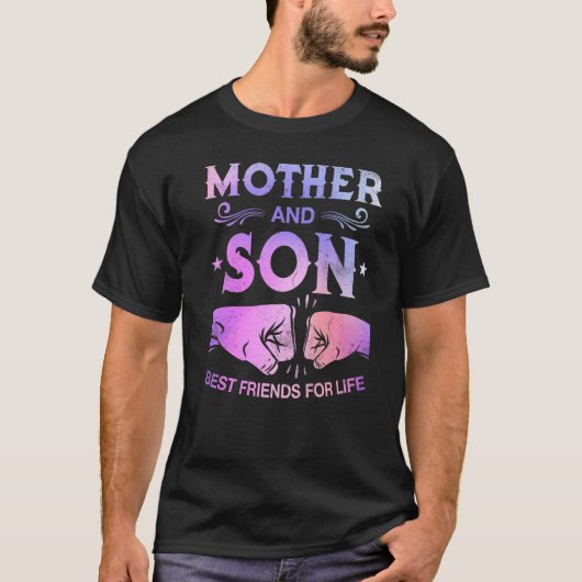 T-shirt Mère Et Fils Meilleurs Amis De La Vie Mère (Devant)