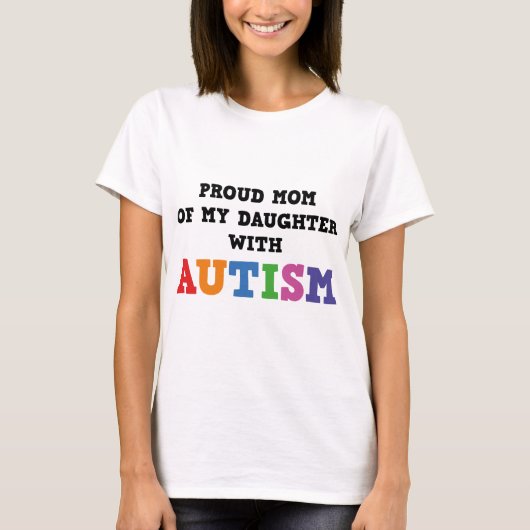 T-shirt Mère fière de ma fille autiste (Devant)