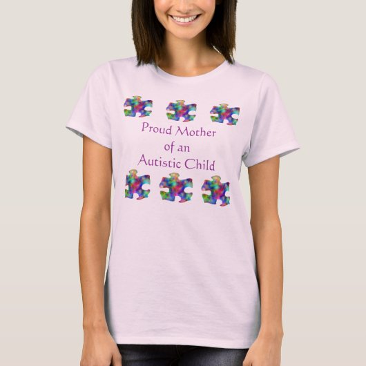 T-shirt Mère fière d'enfant autiste (Devant)