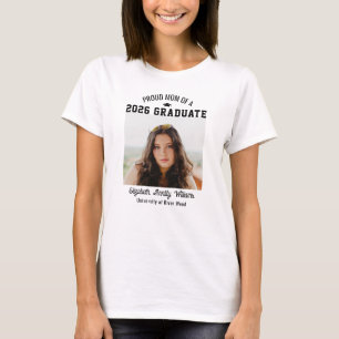 T-shirt Mère fière Senior Personnalisé Année Diplômé Photo