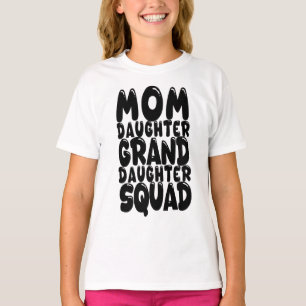 T-shirt Mère Fille Petite-Fille Équipe Familiale Assortie