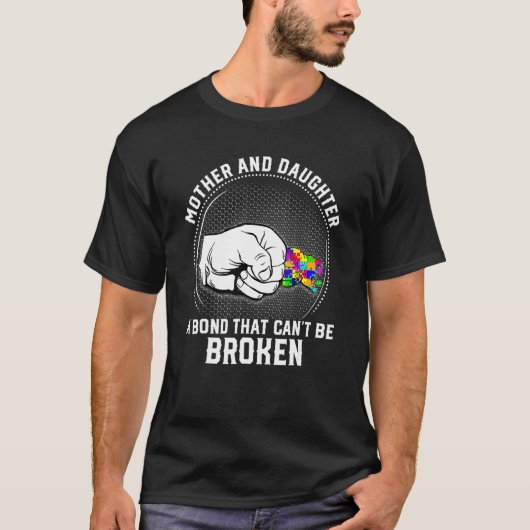 T-shirt Mère Fille Un Lien Incassable Autisme (Devant)