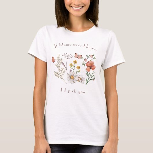 T-shirt Mère Fleur sauvage botanique (Devant)