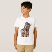 T-shirt Mère Giraffe avec Bébé Giraffe (Devant entier)