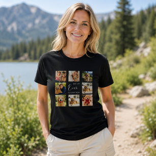 T-shirt Mère Golden Retriever Maman photo collage noir