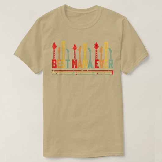 T-shirt Mère guitariste Best Nana Ever Guitare Da Mère (Design devant)