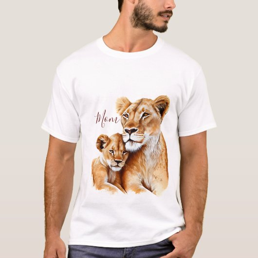 T-shirt Mère Lion et la fête de sa mère (Devant)