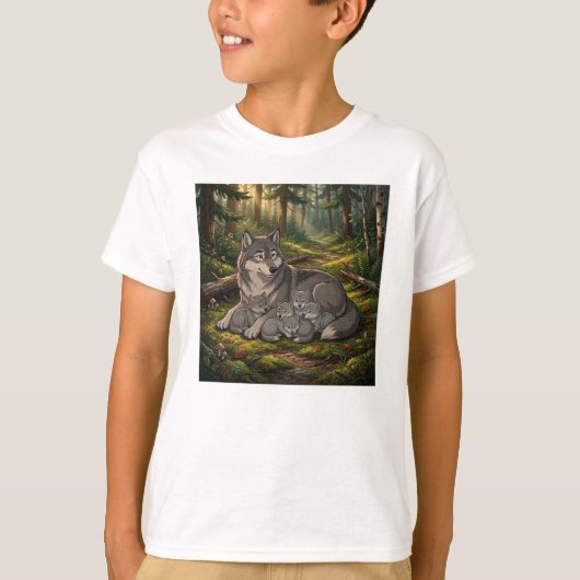 T-shirt Mère Louve Et Ses Petits (Devant)