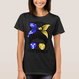 T-shirt Mère Mama Bleu & Or Cheerleader Maman Mes