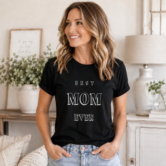 T-shirt Mère maman la meilleure noire