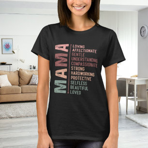 T-shirt Mère maman mot art amour noir