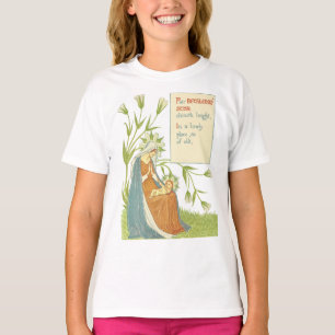 T-shirt Mère Marie Bébé Jésus Fleurs du jardin Art
