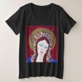 T-shirt Mère Mary Plus Taille sur noir (Design devant)