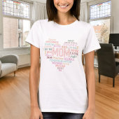 T-shirt Mère mère coeur mot art