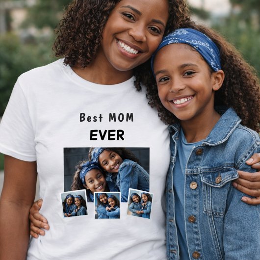 T-shirt Mère mère famille photo collage