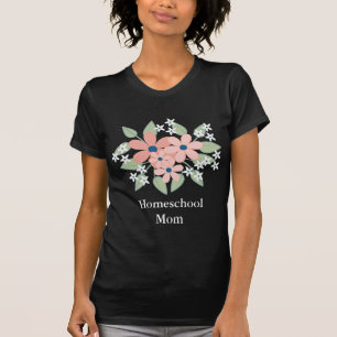 T-shirt Mère noire Floral Homeschool