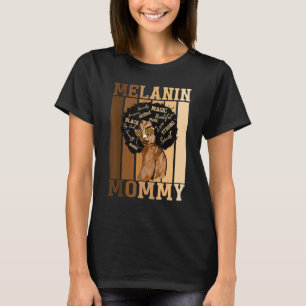 T-shirt Mère noire Melanin Maman Maman Fête des Mères Noir