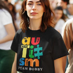 T-shirt Mère personnalisée de l'équipe de famille de corre<br><div class="desc">Pour beaucoup de gens, la Sensibilisation sur l'autisme arrive chaque avril, pour d'autres, la conscience est quotidienne. Cette conception de support de Sensibilisation sur l'autisme dit Voir l'Able pas l'Autisme Étiquette. Portez-le avec fierté et montrez au monde que vous soutenez et que vous êtes fier d'être un défenseur. Parfait pour...</div>