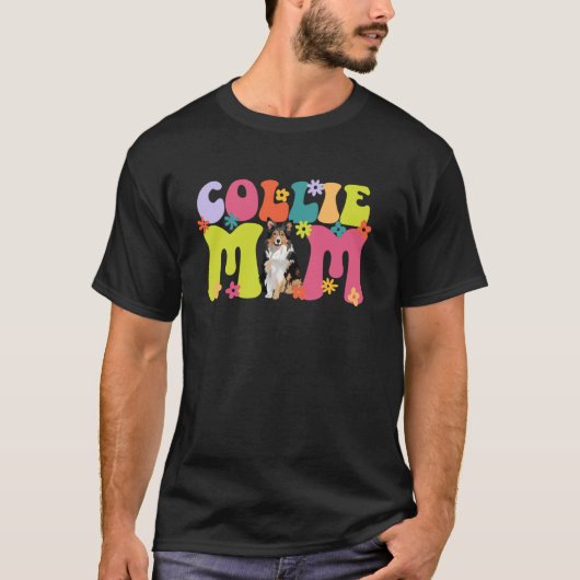 T-shirt Mère Rough Collie d'un Rough Collie Groovy Rough C (Devant)