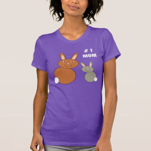 T-shirt Mères Jour Bunnies Personnalisé Numéro 1 Maman Dam
