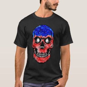 T-shirt Merica 4 juillet Drapeau Américain Crâne Usa Indep