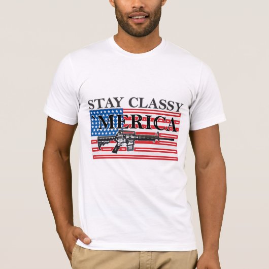 T-shirt Merica a affligé la chemise h G de fusil (Devant)