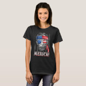 T-shirt Merica Abe Lincoln 4 juillet drapeau américain (Devant entier)