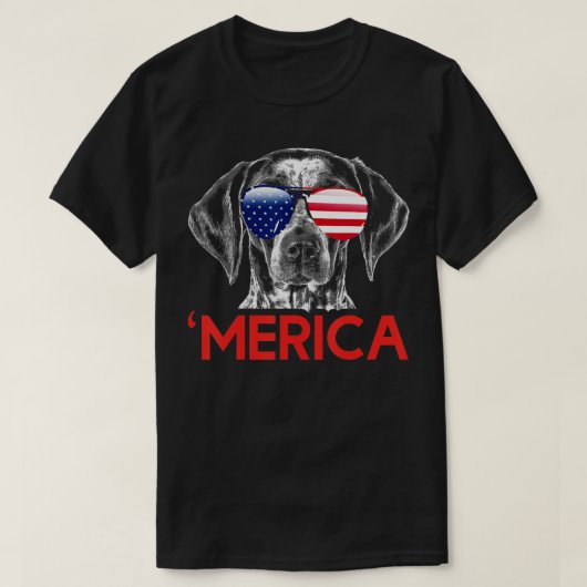 T-shirt Merica Allemand Pointeur à courte portée drapeau a (Design devant)