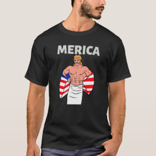 T-shirt Merica Américain Mullet Business En Premier