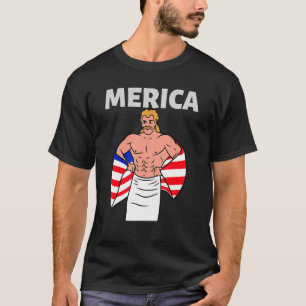 T-shirt Merica Américain Mullet Business En Premier