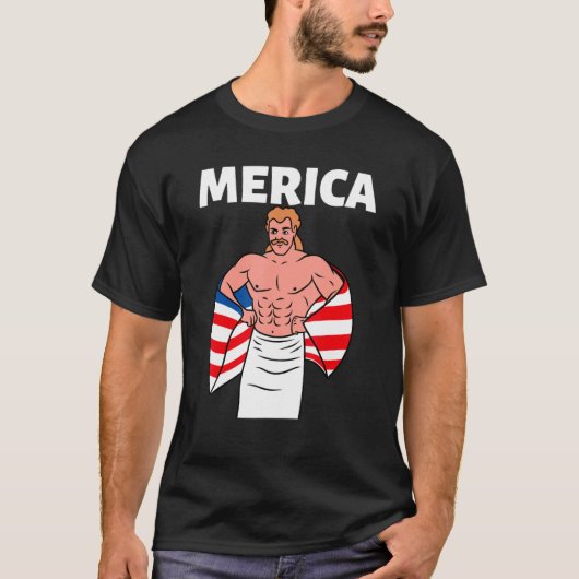 T-shirt Merica American Mullet Business In Front Party In (Devant)