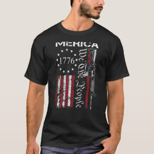 T-shirt Merica Ar15 Nous Le Peuple Drapeau Usa 4 juillet S