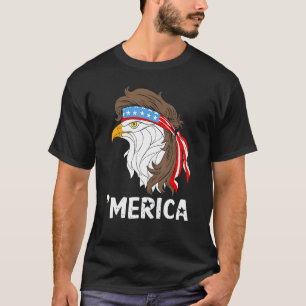 T-shirt Merica Bald Eagle 4 juillet Patriotique Américain 