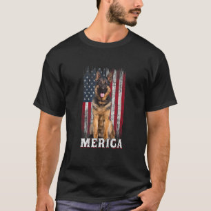 T-shirt Merica Berger Allemand Chien 4 juillet Américain F