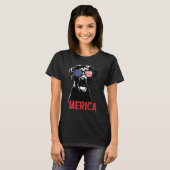 T-shirt Merica Black Labrador American Flag Lunettes de so (Devant entier)