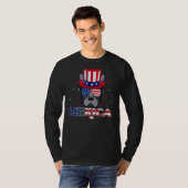 T-shirt Merica Boston Terrier Usa Drapeaux Lunettes de sol (Devant entier)