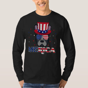 T-shirt Merica Boston Terrier Usa Drapeaux Lunettes de sol
