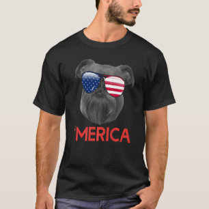 T-shirt Merica Bruxelles Griffon 4 juillet drapeau américa