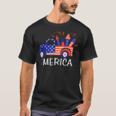 T-shirt Merica Camion 4 juillet Rouge Blanc Bleu Patriotiq (Devant)