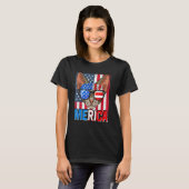 T-shirt Merica Chat Devon Rex Lunettes De Soleil Drapeau U (Devant entier)