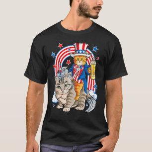 T-shirt Merica Chat Happy 4 juillet Chat Unicorn Meowica U