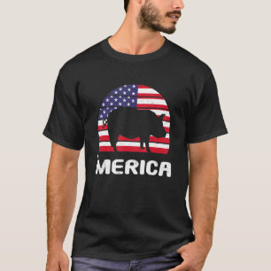 T-shirt Merica Cochon Drapeau Américain Usa Patriotic Inde