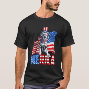 T-shirt Merica Dalmatien 4 Juillet Américain Drapeau Usa D