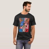 T-shirt Merica Devon Rex Chat Sunglass Usa Drapeau 4 juill (Devant entier)