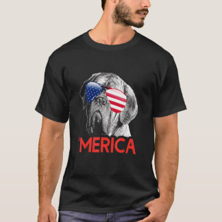 T-shirt Merica Dogue De Bordeaux Drapeau Américain 4 juill