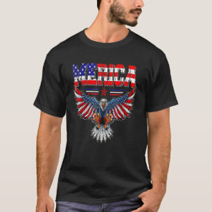 T-shirt Merica Eagle Mullet Drapeau Américain Hommes 4 ème