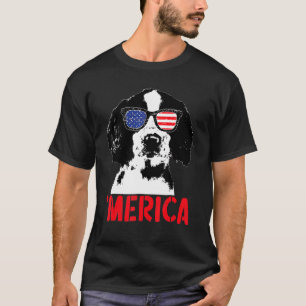 T-shirt Merica Englisth Springer espagnol drapeau américai