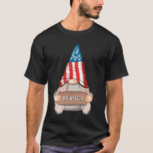 T-shirt Merica et American Flag Patriotique Doll Gnome