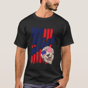 T-shirt Merica États-Unis Chien portant le drapeau américa